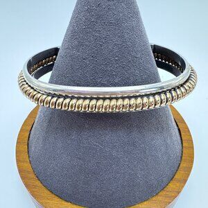 VTG 12k Gold Filled Sterling Silver 925 Open Cuff Bracelet Size 7.5" Fit